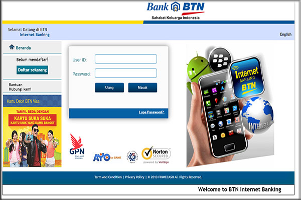 Syarat dan ketentuan untuk menggunakan BTN Internet Banking