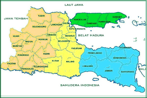 Sejarah Pembentukan Peta Jawa Timur, Kota, Gunung, Pantai – NOVRIADI