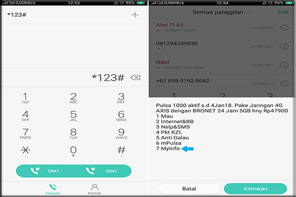 Cara memverifikasi kuota internet AXIS melalui SMS